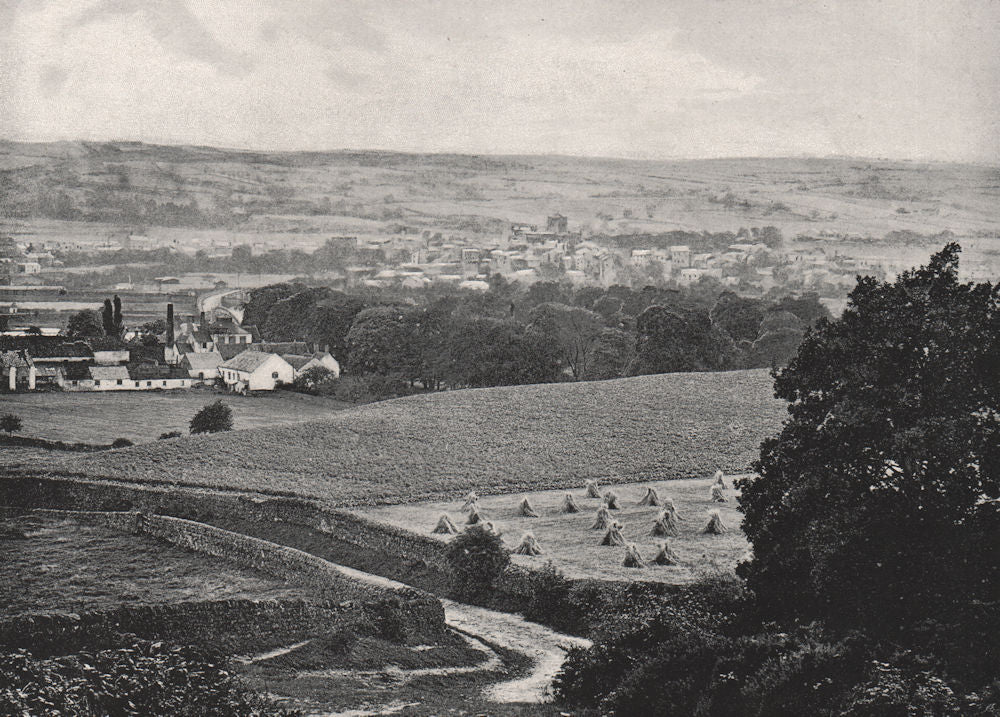 NORTHUMBERLAND. Hexham. from the Oak wood 1900 old antique print picture
